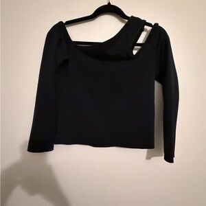 Abercrombie & Fitch Black Asymmetrical Crop Top